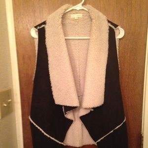 Vest Black Suede and Beige Size XL